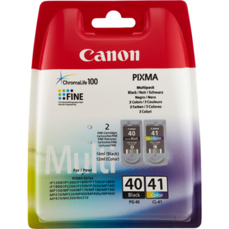Canon PG-40 + CL-41 Multipack 4 Couleurs Original 