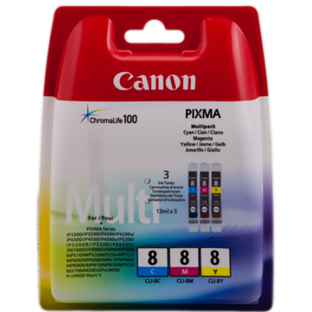 Canon CLI-8 Multipack 3 Couleurs Original 