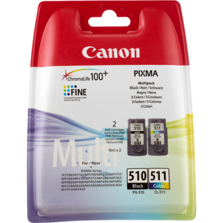 Canon PG-510 + CL-511 Multipack 4 Couleurs Original 
