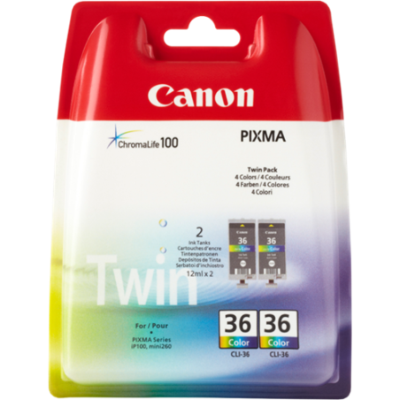 Canon CLI-36 Twin Multipack Couleur Original 