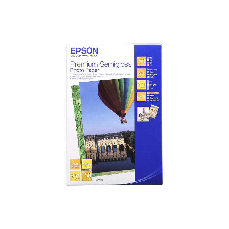 Epson Premium Semigloss Papier photo 10x15cm 251g 50 feuilles