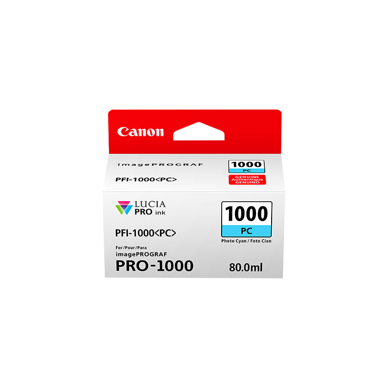 Canon PFI-1000pc Cartouche Photo Cyan Originale Canon PFI-1000pc Cartouche Photo Cyan Originale