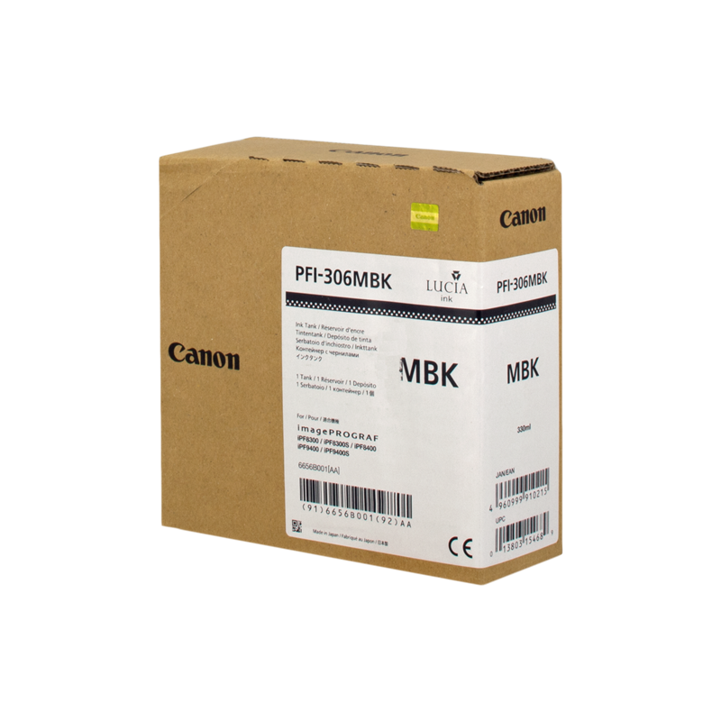 Canon PFI-306mbk Cartouche Noir Mat Originale