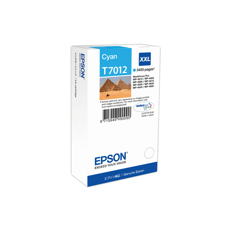 Epson T7012 Cartouche Cyan Originale