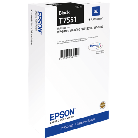 Epson T7551 Cartouche Noir Originale 