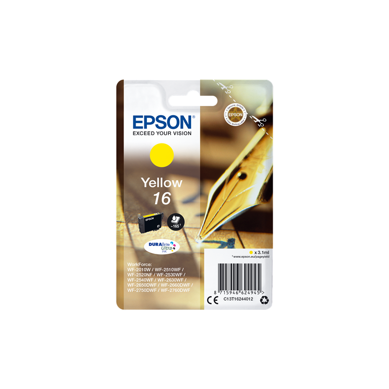 Epson 16 Cartouche Jaune Originale Epson 16 Cartouche Jaune Originale