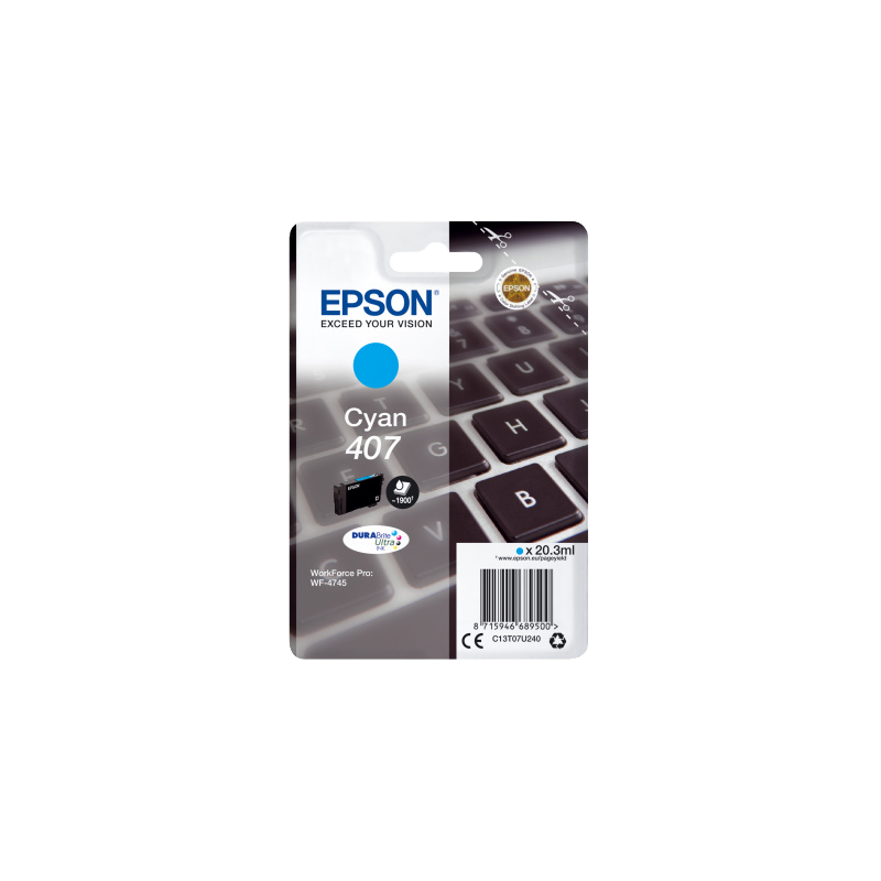 Epson 407 Cartouche Cyan Originale