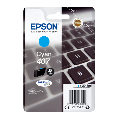 Epson 407 Cartouche Cyan Originale 