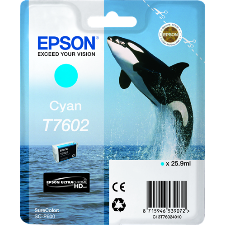 Epson T7602 Cartouche Cyan Originale 