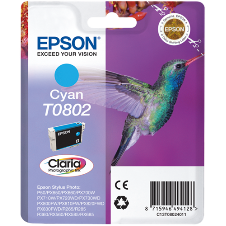 Epson T0802 Cartouche Cyan Originale 