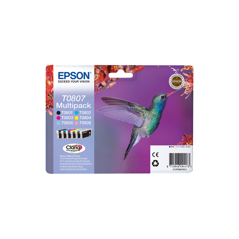 Epson T0807 Multipack 6 Couleurs Original