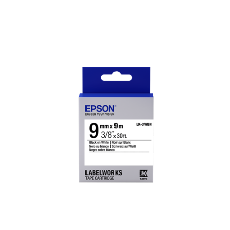 Epson LK-3WBN Ruban Noir sur Blanc Original 
