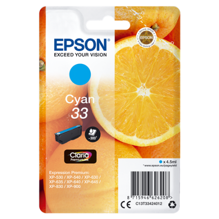 Epson 33 Cartouche Cyan Originale 