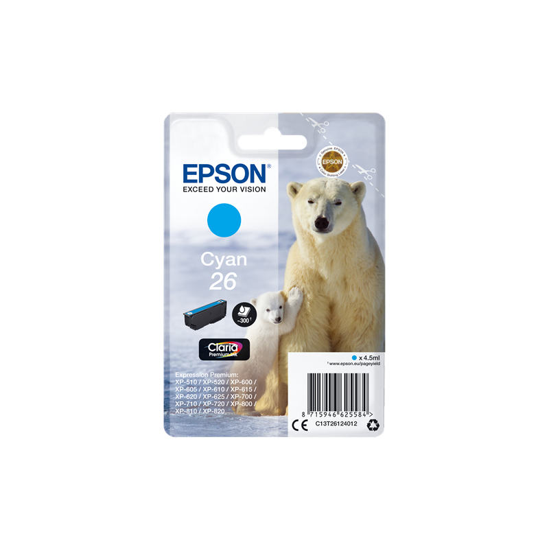 Epson 26 Cartouche Cyan Originale