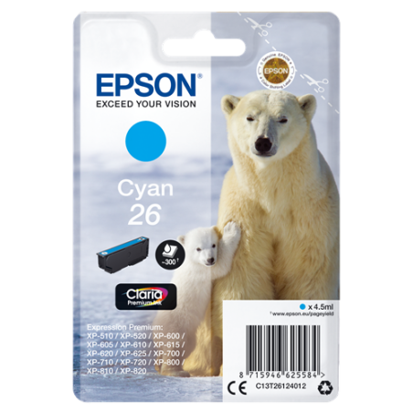 Epson 26 Cartouche Cyan Originale 