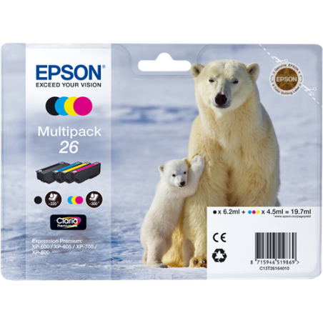 Epson 26 Multipack 4 Couleurs Original 