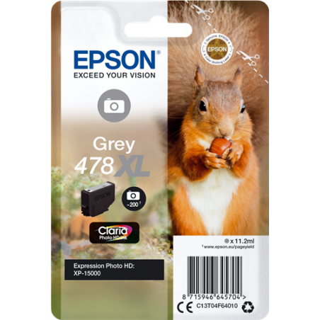 Epson 478XL Cartouche Gris Originale 