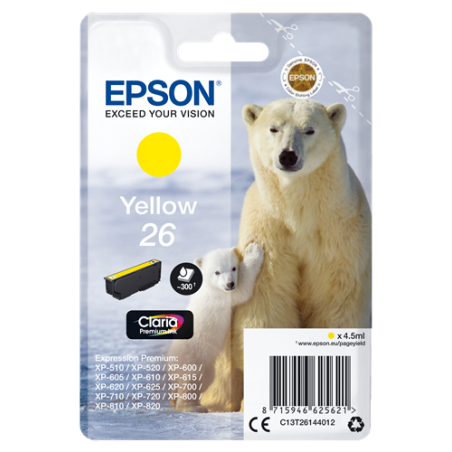 Epson 26 Cartouche Jaune Originale 