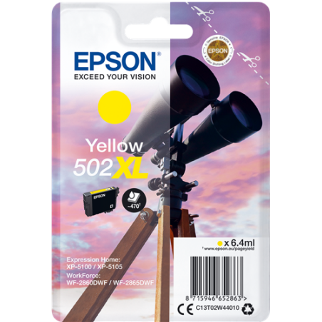 Epson 502XL Cartouche Jaune Originale 