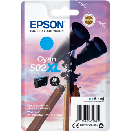Epson 502XL Cartouche Cyan Originale 