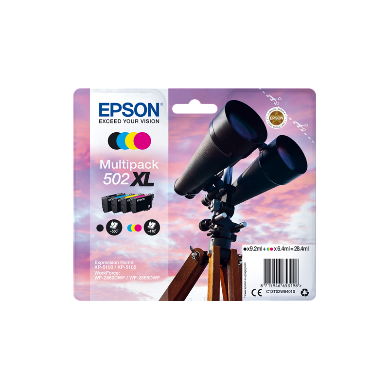 Epson 502XL Multipack 4 cartouches Originales