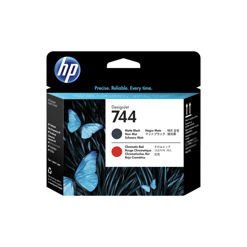 HP 744 Tête d'impression Noir Mat / Rouge Originale