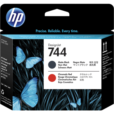 HP 744 Tête d'impression Noir / Rouge Originale 