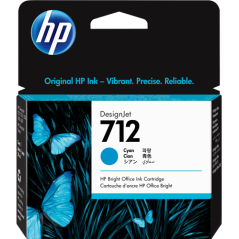 HP 712 Cartouche Cyan Originale 