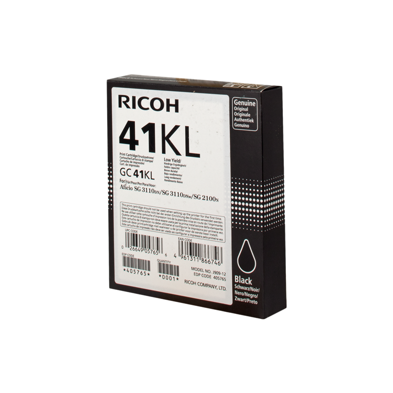 Ricoh 41KL (GC41KL) Cartouche Gel Noir Originale