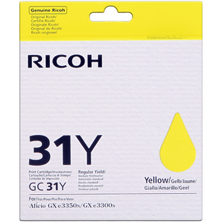 Ricoh 31Y (GC-31Y) Cartouche Jaune Originale 