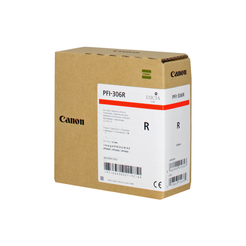 Canon PFI-306r Cartouche Rouge Originale Canon PFI-306r Cartouche Rouge Originale