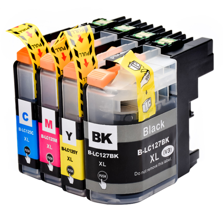 Brother LC125XL / LC127XL Multipack 4 Couleurs Compatible 