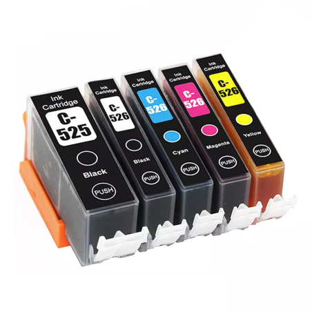 Canon 525 / 526 Pack 5 cartouches Compatible 