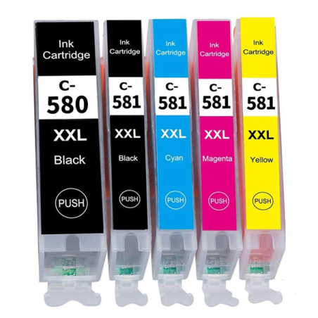 Canon PGI-580 + CLI-581 Multipack 5 Couleurs Compatible 