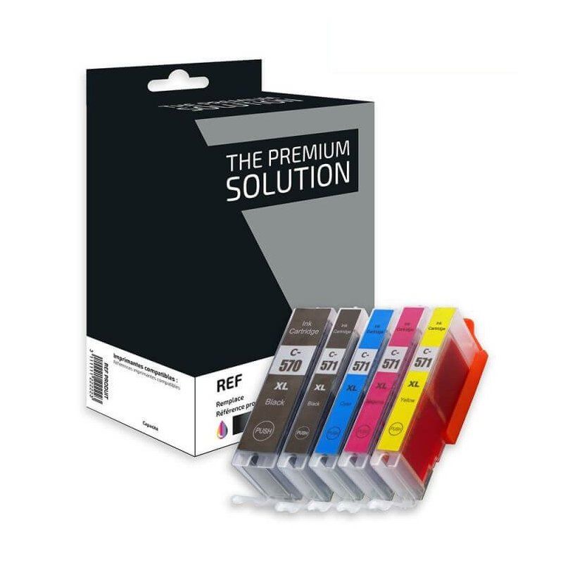 Canon PGI-570 + CLI-571 Multipack 5 Cartouches Compatibles Premium