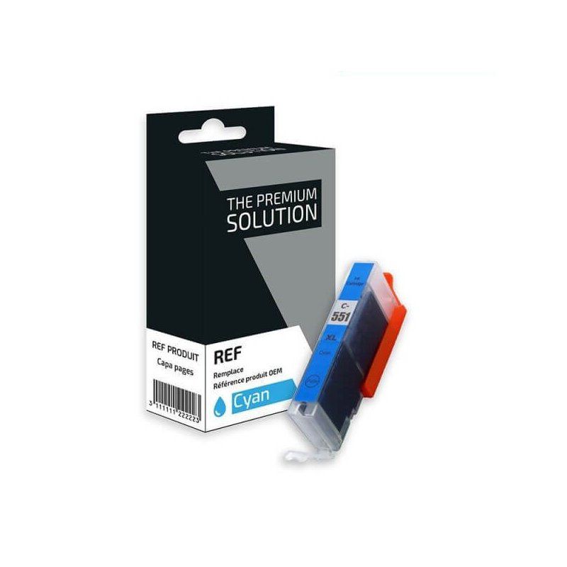 Canon CLI-551C XL Cartouche Cyan Compatible Premium