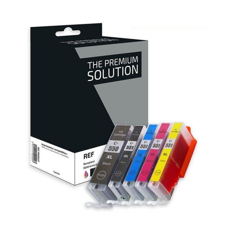 Canon PGI-550XL + CLI-551XL Multipack 5 Cartouches Compatibles Premium