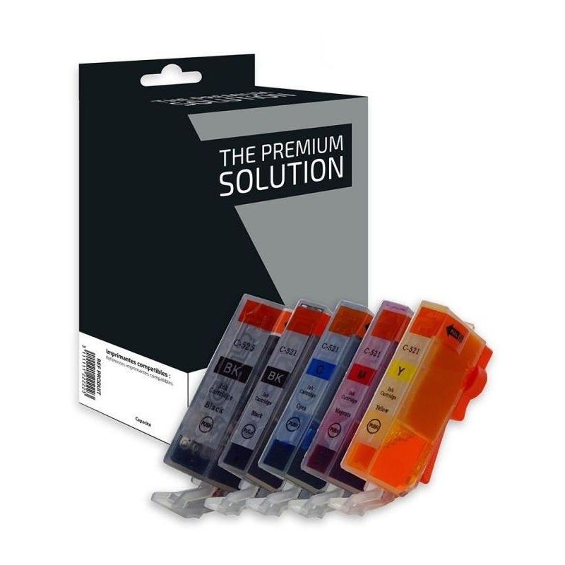 Canon 520 / 521 Multipack 5 cartouches Compatible Premium
