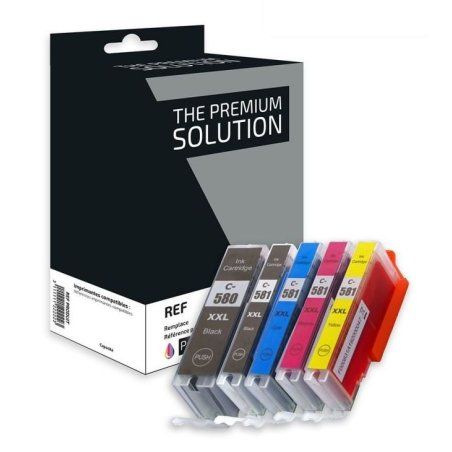 Canon PGI-580 + CLI-581 XXL Multipack 5 Couleurs Compatible Premium 