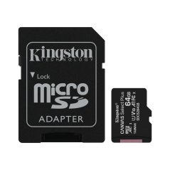 Carte mémoire Kingston Micro SDXC 64GB avec adaptateur