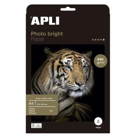 Apli 04137 - Papier photo Photobright A4 240g 60 feuilles
