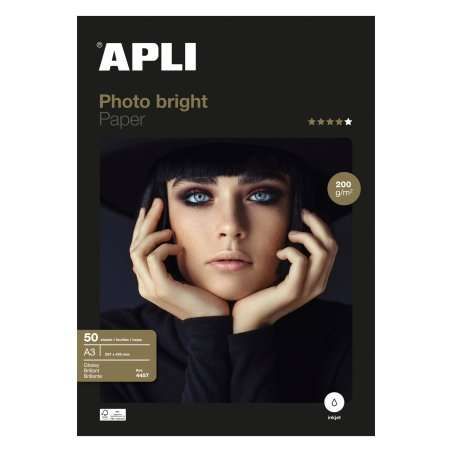 Apli 04457 - Papier photo Photobright A3 200g 50 feuilles